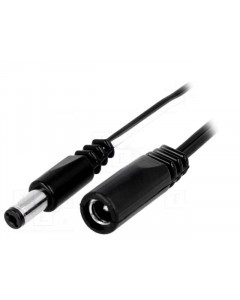 DC cable 2.1mm, 1.8m cable - male - female