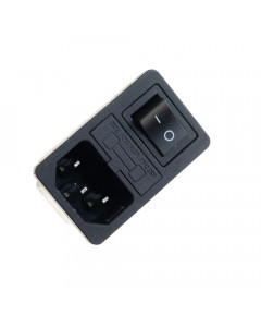 IEC Connector with fuse holder and mains switch (small snap-in)