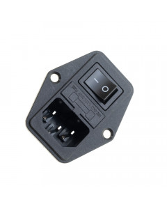 IEC Connector with fuse holder and mains switch (small)