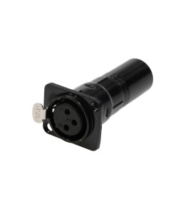 XLR feedthrough connector, female-male - D-panel  – black