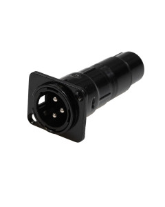 XLR feedthrough connector, male–female - D-panel  – black
