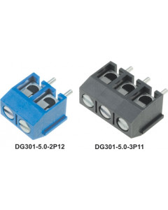 Terminal block for PCB, 3 connectors, 5mm raster