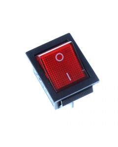 Rocker Switch, red, 2xon-off (DPST), black / red