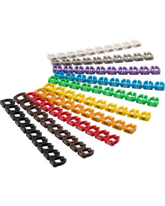 Marker set for cables and wires 0-9 (2.8-4.6mm) 100 pcs