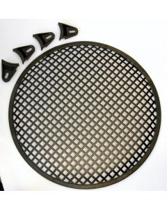 Speaker grill 12”, black metal, square holes
