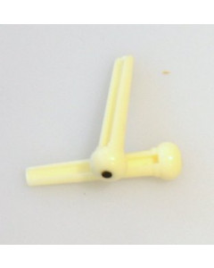 Bridge pin, cream with black dot