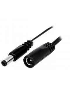 DC cable (polarity inverting) 2.1mm, 50cm cable - male - female