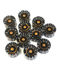 Speed potentiometrer knob - oxidized gold (embossed numbers)