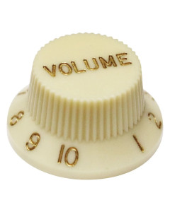 Hosco SKG-160I  Top Hat potentiometer knob - gold (embossed numbers)