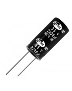 220uF / 63V electrolytic capacitor, radial