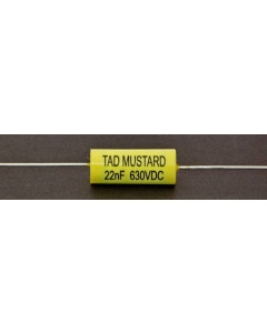 TAD Mustard 22nF (0.022uF) / 630V polyester film capacitor, axial