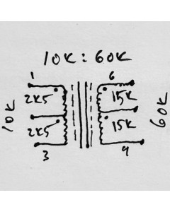 VRSC 10K:60K small signal audio transformer (5Hz–29kHz (–0.5dB))