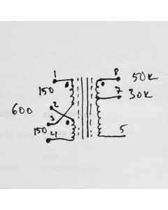 VRSC 600Ω:30K/50K small signal audio transformer (20Hz–20kHz (–1dB))