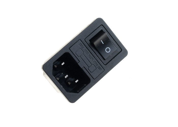 IEC Connector with fuse holder and mains switch (small snap-in)