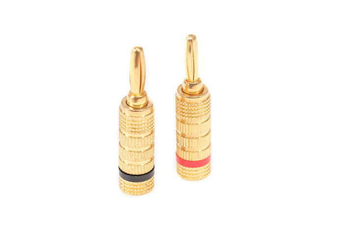Gold plater 4mm speaker connector pair