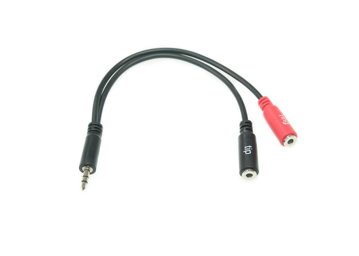 UT 3.5mm stereo uros - 2x3.5mm mono naaras 15cm kaapeli / adapteri