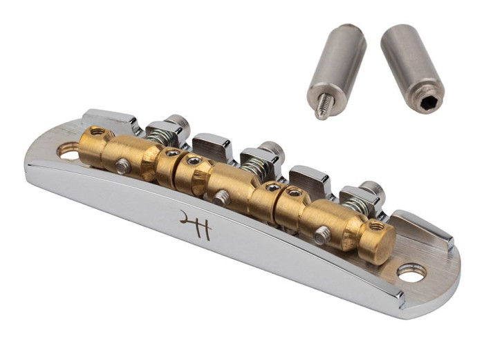 ギター Halon Guitar Parts ms-58 brass-V.S Halon offset guitar bridge, imperial posts, full MS-58 brass