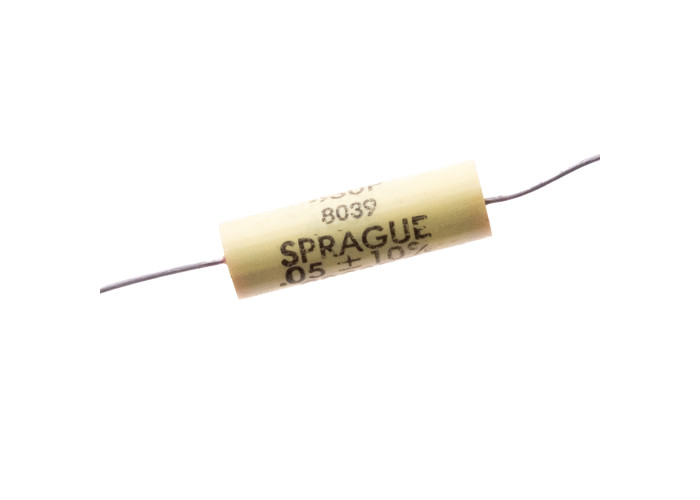NOS Sprague 0.05uF (50nF) 2000V polyester kondensaattori
