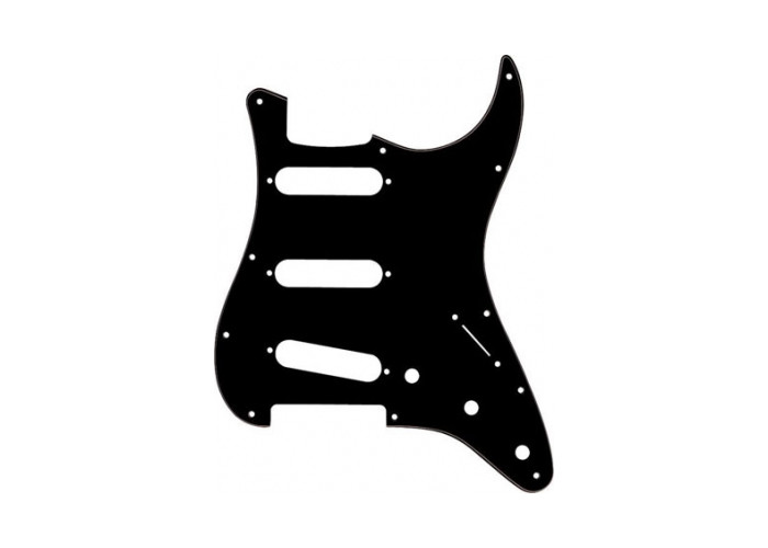 Stratocaster style pickguard, black 3-ply