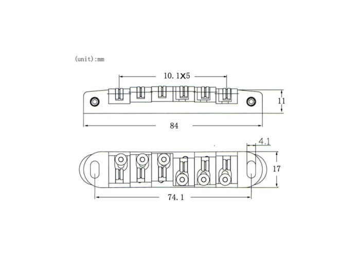 UT Guitar Parts  - S-TMR2 adjustable roller bridge - chrome