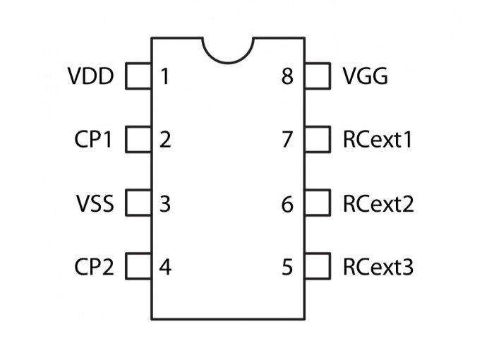Coolaudio V3102 Two-Phase Clock Generator for BBD's IC (DIP8)